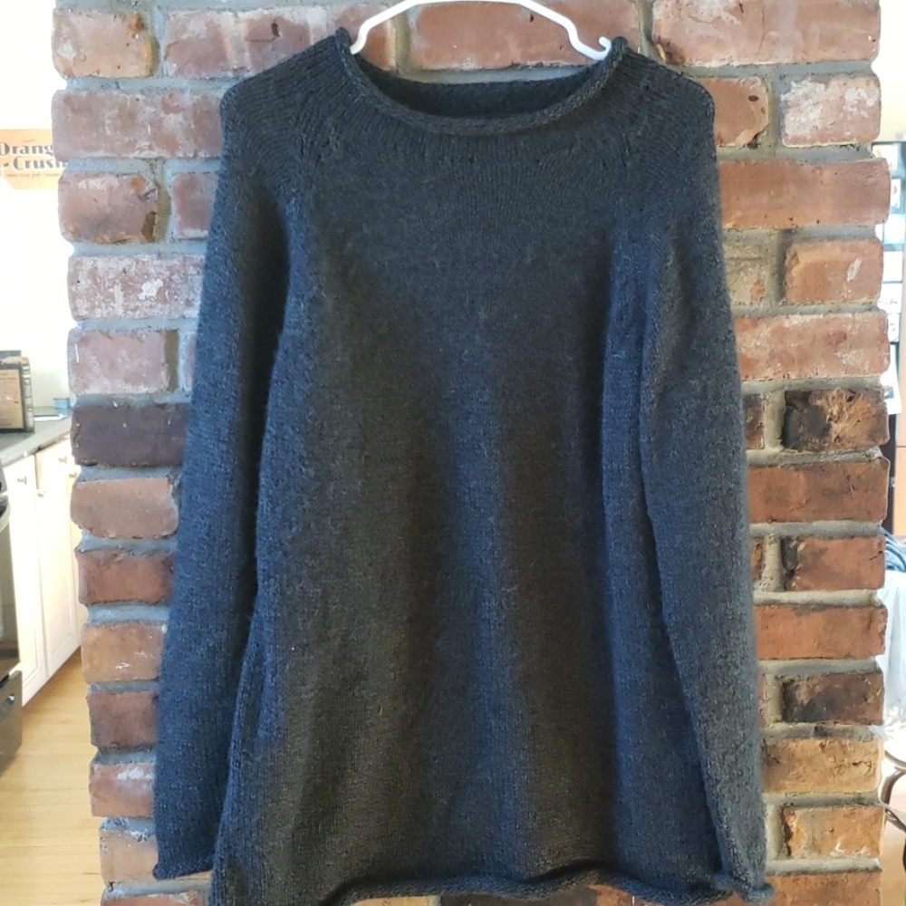 100% wool and alpaca green sweater